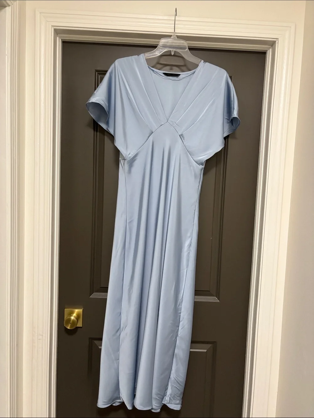 zara light blue midi dress Women's Blue Dresses